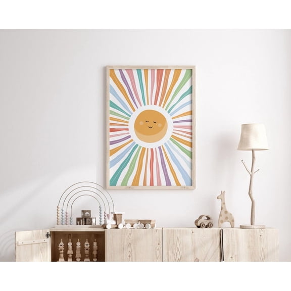 Boho Nursery Sun Wall Art Boho Sun Sun Baby Unframed Paper Print
