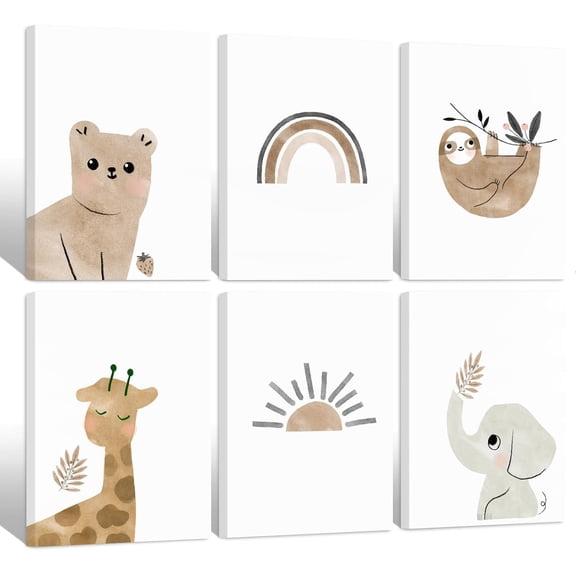 Boho Nursery Wall Art Baby Girl Wall Decor Kids Rainbow Canvas Wall Art You Are My Sunshine Pictures Toddler Sun Prints Nursery Artwork for Room Bedroom Set of 3 12x16 Inch Unframed