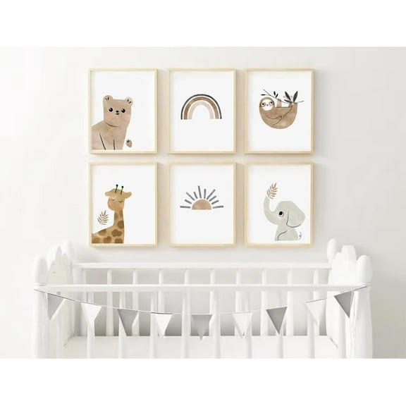 Boho Nursery Wall Art Baby Girl Wall Decor Kids Rainbow Canvas Wall Art You Are My Sunshine Pictures Toddler Sun Prints Nursery Artwork for Room Bedroom Set of 3 12x16 Inch Unframed
