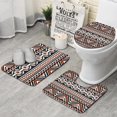 thumbnail image 1 of Boho Orange and Black Geometric Ethnic Pattern Bathroom Rugs Sets 3 Piece,Toilet Cover Set,Absorbent Non Slip Bathroom Mats Sets with U-Shaped Contour Rug Toilet Rug Set, 1 of 5