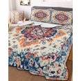 thumbnail image 1 of Boho Orange Blue Twin Size Down Alternative Comforter, Lightweight Comforter Quilt Bedding Set with Pillow Shams Boho Vintage Geometric Ethnic Art All Seasons Bed Comforter Duvet Insert 68"x86", 1 of 7