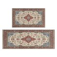 thumbnail image 1 of Boho Orange Farmhouse Cute Tribal Aesthetic (15) Rugs and Mats Non Skid Washable Absorbent Microfiber Soft Kitchen Mat for Floor Set Of 2 Decor Stain Resistant 17"x47"+17"x30", 1 of 7