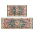 thumbnail image 1 of Boho Orange Farmhouse Cute Tribal Aesthetic (16) Rugs and Mats Non Skid Washable Absorbent Microfiber Soft Kitchen Mat for Floor Set Of 2 Decor Stain Resistant 17"x47"+17"x30", 1 of 7