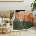thumbnail image 1 of Boho Orange Mid Century Blankets Abstract Modern Throw Blanket Minimalist Boho Aesthetic Soft Warm Bed Bedding Women Blankets for Couch Bedroom Sofa Office Cozy Flannel Blankets 30"X40", 1 of 6