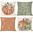 thumbnail image 1 of Boho Orange and Sage Green Pumpkin Hello Fall Throw Pillow Covers 20x20 Inch Pampas Floral Outdoor Farmhouse Cottage Autumn Decorations Decorative Pillows Cases Set of 4 for Home Room Décor, 1 of 4