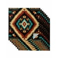 thumbnail image 1 of Boho Orange Teal Cloth Napkins Washable Set of 8, Southwestern Abstract Geometric Ethnic Reusable Dinner Table Napkins Cloth Bulk for Weddings Kitchen Restaurants Hotel Events Parties 20 x 20 Inch, 1 of 9