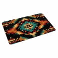 thumbnail image 1 of Boho Orange Teal Doormat Outdoor Entrance 24"x36", Geometric Vintage Southwestern Ethnic Absorb Moisture Dirt Door Mats, Non-Slip Rubber Backing Floor Mats Indoor, Low-Profile Front Door Rugs, 1 of 9