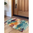 thumbnail image 1 of Boho Orange Teal Red Door Mat&nbsp;Indoor Outdoor Entrance, Non Slip Small Rug for Kitchen Bathroom Entryway Rug, Modern Abstract Splashing Art Washable Doormat Floor Mat 18x30 Inch, 1 of 8