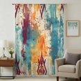 thumbnail image 1 of Boho Orange Teal Red Sheer Curtains 45 Inches Long, Modern Abstract Splashing Art Light Filering Curtains, Breathable Simi Curtain Privacy Drapes for Kitchen Bathroom Small Window Treatment, 1 of 9