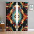 thumbnail image 1 of Boho Orange Teal Sheer Curtains 72 Inch Length 2 Panels Set for Living Room/Bedroom, Geometric Vintage Southwestern Ethnic Curtain Sheers Drapes Rod Pocket Curtains Window Treatment Set 52''x72''x2, 1 of 7