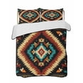 thumbnail image 1 of Boho Orange Teal Summer Quilt Set King Size,Soft Quilted Bedding Set with 2 Pillow Shams,Southwestern Abstract Geometric Ethnic Lightweight All Season Bedspread Coverlet for Bedroom 96"x106", 1 of 6