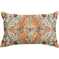 thumbnail image 1 of Boho Orange Throw Pillow Cover, 12 x 20 Inch Bohemia Ethnic Style Carpet Pattern Cushion Case for Sofa Couch, 1 of 6