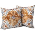 thumbnail image 1 of Boho Orange Throw Pillow Covers 18x18 inch Set of 2, Rust Coral Floral Persian Carpet Double Sided Pattern Soft Plush Cushion Cover for Couch Sofa Bed Decorative, Only Pillowcase (No Insert), 1 of 6
