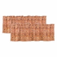 thumbnail image 1 of Boho Orange Valances for Windows, Decorative Rod Pocket Window Valance Curtains, Country Style Bohemian Floral Retro Tribal Short Curtain Drapes for Kitchen/Living Room, 2 Panels, 60" W x 18" L, 1 of 8
