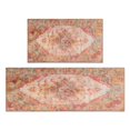 thumbnail image 1 of Boho Orange Vintage Ethnic Farmhouse (13) Rugs and Mats Non Skid Washable Absorbent Microfiber Soft Kitchen Mat for Floor Set Of 2 Decor Stain Resistant 17"x47"+17"x30", 1 of 7