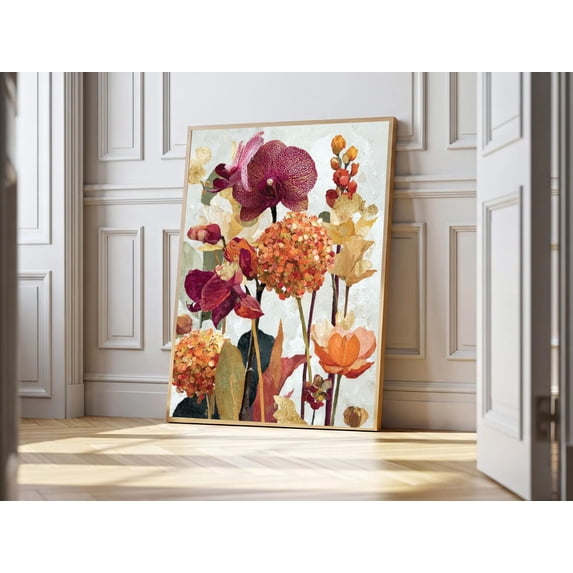 Boho Orchids Color Splash Floral Vibrant Botanical Poster , Poster ...
