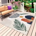 thumbnail image 1 of Boho Outdoor Rug 3x5 Ft, Non Slip Washable Area Rug, Middle Century Leaves Bohemia Minimalist Abstract Art Beige Patio Rugs Carpet Runner, Large Floor Mat for Indoor/Outdoor Deck Porch Camping, 1 of 8