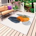 thumbnail image 1 of Boho Outdoor Rug for Patio/Deck/Porch, Non-Slip Large Area Rug 5 x 7 Ft, Middle Century Abstract Modern Geometric Leaf Indoor Outdoor Rugs Washable Area Rugs, Reversible Camping Rug Carpet Runner, 1 of 8