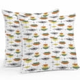 thumbnail image 1 of Boho Outdoor Waterproof Pillow Covers 16x16 Pack of 2 Abstract Art Sage Green Orange Yellow Color Block Decorative Outdoor Pillow Covers Square Cushion Cases for Patio Furniture Pergola Couch, 1 of 4