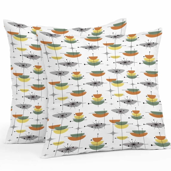 Boho Outdoor Waterproof Pillow Covers 16x16 Pack of 2 Abstract Art Sage Green Orange Yellow Color Block Decorative Outdoor Pillow Covers Square Cushion Cases for Patio Furniture Pergola Couch