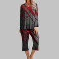 thumbnail image 1 of Boho Outfits For Women 2PC Halloween Print Round Neck Long Sleeve Two-piece Comfortable Home Pajamas Set Sports Set Up to 65% off, 1 of 5