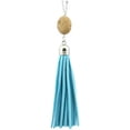 thumbnail image 1 of Boho Oval Nature Stone Velvet Suede Leather Tassel Pendant Long Women Necklace, 1 of 9