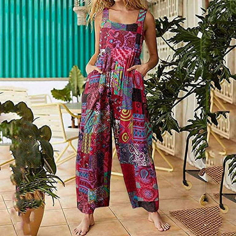 Casual Plaid Patchwork Square Collar Loose Jumpsuits Casual Plaid Patchwork Square Collar Loose Jumpsuits