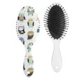 thumbnail image 1 of Boho Owl Hair Brush - Watercolor Owl Artwork on Ergonomic Handle, Smoothing Brush for Wet & Dry Hair, 1 of 5