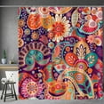 thumbnail image 1 of Boho Paisley Floral Shower Curtains - Mandala Indian Bohemian Colorful Flowers Bath Shower Curtain Set with 12 Hooks for Adults Kids Bathroom Decor Accessories, 1 of 6