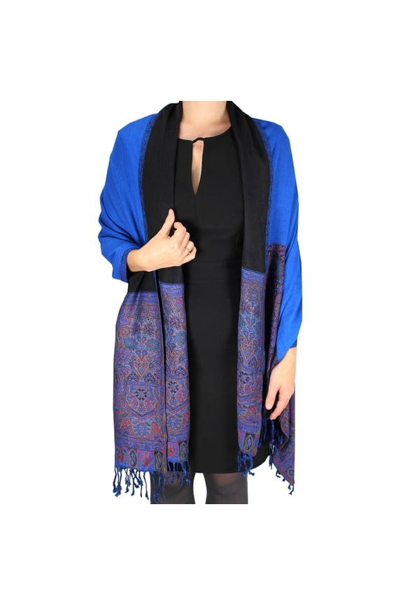 Boho Paisley Reversible Double Layer Vibrant Wrap Shawl Scarf
