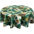 thumbnail image 1 of Boho Palm Leaf Round Tablecloth - Banana Leaves Table Cloth 60 Inch Decorative Botanical Table Cover for Kitchen Dining Room Farmhouse Picnic Indoor Outdoor Use, 1 of 6