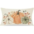 thumbnail image 1 of Boho Pastel Orange Green White Pumpkin Fall Throw Pillow Cover 12x20 Inch Floral Autumn Farmhouse Thanksgiving Decorations Lumbar Decorative Throw Pillows Cases for Home Living Room Decor, 1 of 6