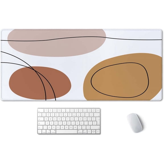 Boho Pastel Painting Desk Mat, Boho Desk Mat, Cute Desk Mat, Mouse Mat, Extended Mouse Pad, Extra Large Desk Mat, 35.4x15.7 in XXL Waterproof Mousepad for Work Game Office, Home