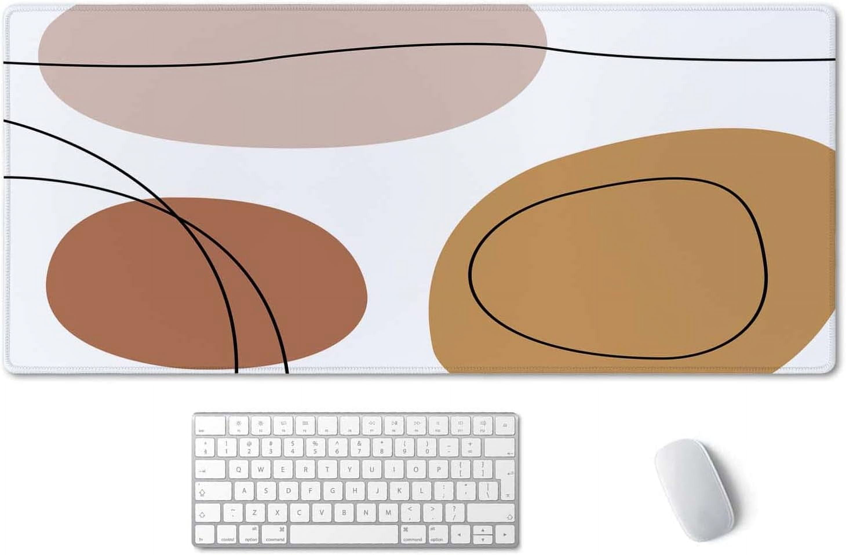 Boho Pastel Painting Desk Mat, Boho Desk Mat, Cute Desk Mat, Mouse Mat, Extended Mouse Pad, Extra Large Desk Mat, 35.5x15.7 in XXL Waterproof Mousepad for Work Game Office, Home