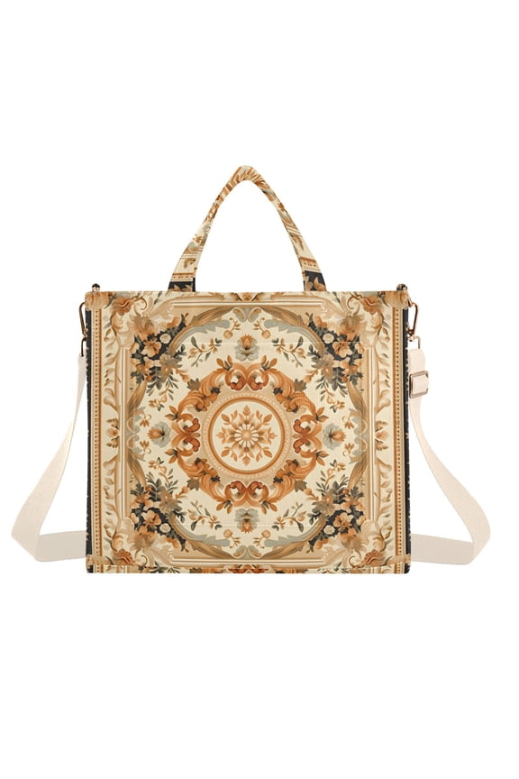 Boho Pattern Bohomia Corduroy Tote Bag Handbag Large Messenger Bag Shoulder Crossbody Zipper Bag Purse