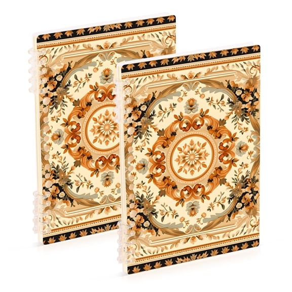 Boho Pattern Bohomia Ring Binder Notebook Journey Note Diary College Ruled Spiral Notebook Study Loose Leaf Paper A5 60 Pages