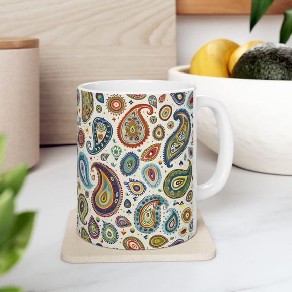 Boho Pattern Ceramic Mug, Coffee Cup, uthwestern Tea Mug, Drinkware, Gift Bohemian Dr Lovers.