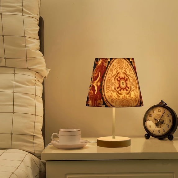 Boho Pattern LED Desk Lamp Table Lamp USB Bedside Nightstand Small Lamp for Bedroom Living Room Kids Room
