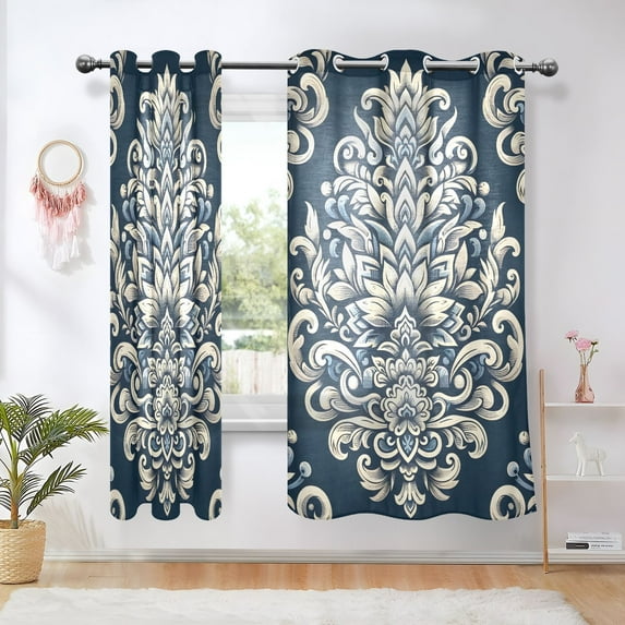Boho Patterns Totems Blackout Curtains Thermal Insulation 63 inch Grommet for Bedroom Living Room Bathroom Kitchen Windows 2 Pack