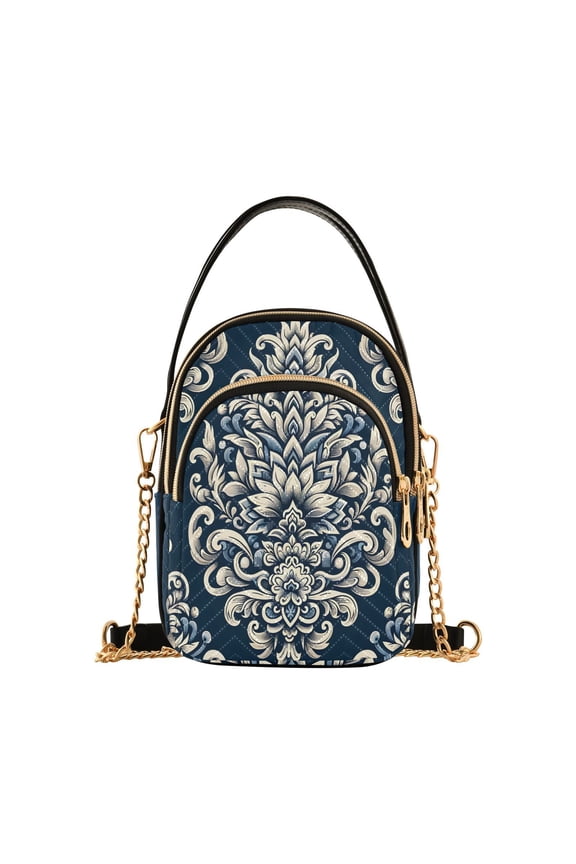 Boho Patterns Totems Women Quilting Handbags Shoulder Bag Cross Body Bag with Crossbody Strap Hobo Bags Chain Strap