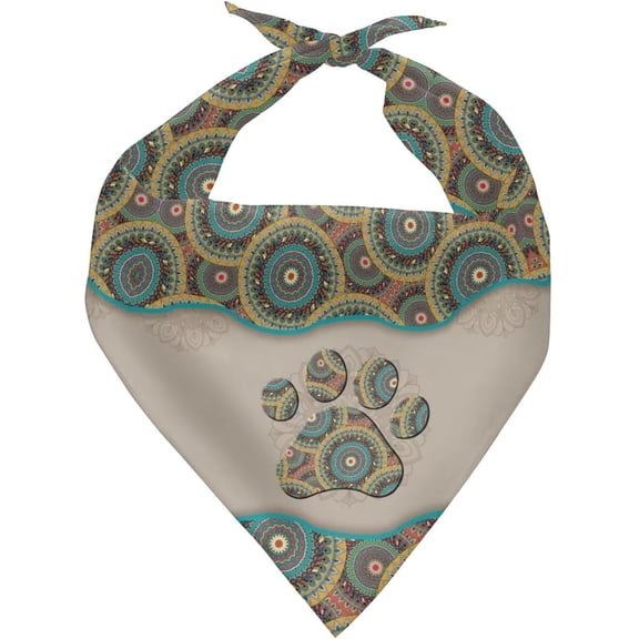Boho Paws Dog Bandana Dog Scarf Adjustable Handkerchief Washable Reversible Scarves Pets Triangle Head Scarfs Bandanas Pet Accessories