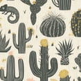thumbnail image 1 of Boho Peel and Stick Wallpaper 17.7in x 9.8ft Abstract Cactus Chameleon Floral Accents Contact Paper Vinyl Self-Adhesive Removable Wall Paper for Bedroom Kitchen Cabinet Décor Renter Friendly, 1 of 8