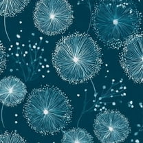 Boho Peel and Stick Wallpaper 17.7in x 9.8ft Abstract Dandelion Head Teal White Contact Paper Vinyl Self-Adhesive Removable Wall Paper for Bedroom Nursery Decor Renter Friendly