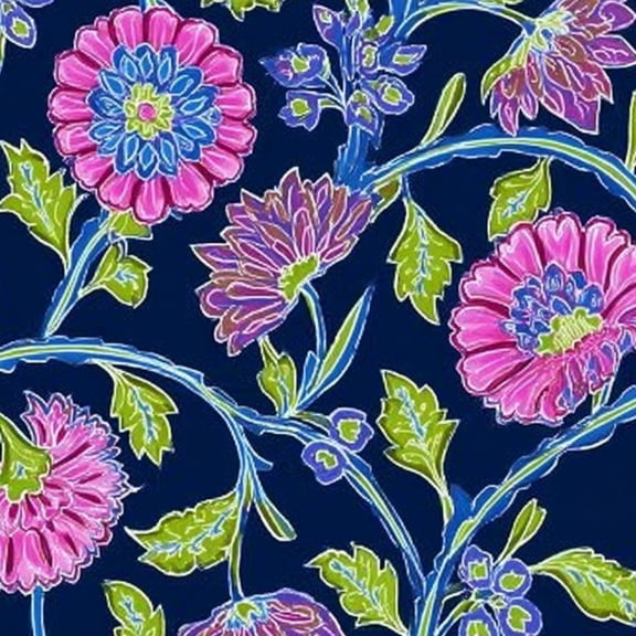 Boho Peel and Stick Wallpaper 17.7in x 9.8ft Floral Pink Purple Blue Flowers Navy Blue Contact Paper Vinyl Waterproof Self Adhesive Wall Paper for Bedroom Shelf Cabinet Renter Friendly