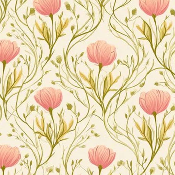 Boho Peel and Stick Wallpaper 17.7in x 9.8ft Pink Floral Delicate Green Leaves Soft Beige Contact Paper Vinyl Self-Adhesive Removable Wall Paper for Bedroom Kitchen Cabinet Décor Renter Friendly