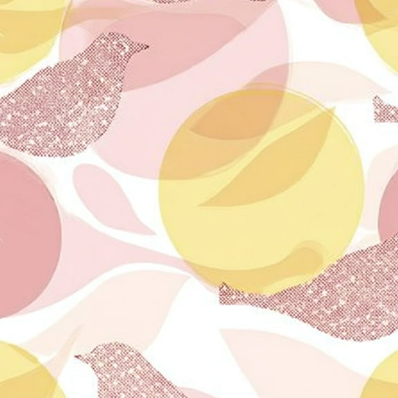 Boho Peel and Stick Wallpaper 23.6in x 9.8ft Abstract Bird Circles Seamless Yellow Pink Contact Paper Vinyl Self-Adhesive Removable Wall Paper for Bedroom Nursery Bathroom Renter Friendly