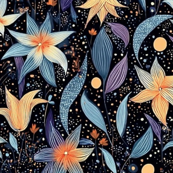 Boho Peel and Stick Wallpaper 23.6in x 9.8ft Dark Floral Stylized Orange Blue Flowers Abstract Leaves Contact Paper Vinyl Self-Adhesive Removable Wall Paper for Bedroom Nursery Renter Friendly