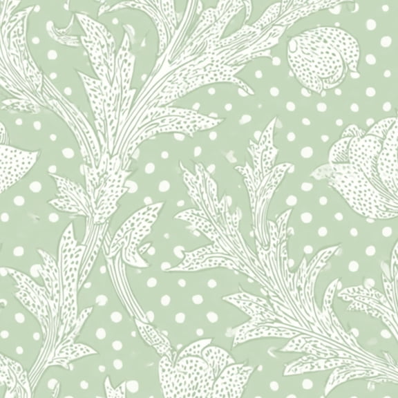 Boho Peel and Stick Wallpaper 23.6in x 9.8ft Green Polka Dot White Floral Botanical Contact Paper Vinyl Self-Adhesive Removable Wall Paper for Bedroom Kitchen Cabinet Décor Renter Friendly