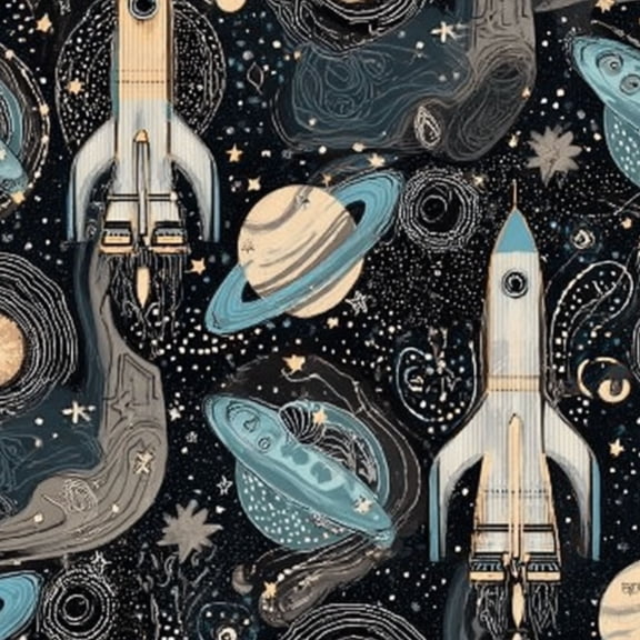 Boho Peel and Stick Wallpaper 23.6in x 9.8ft Vintage Space Exploration Rockets Planets Stars Contact Paper Vinyl Waterproof Self Adhesive Wall Paper for Bedroom Nursery Cabinet Renter Friendly