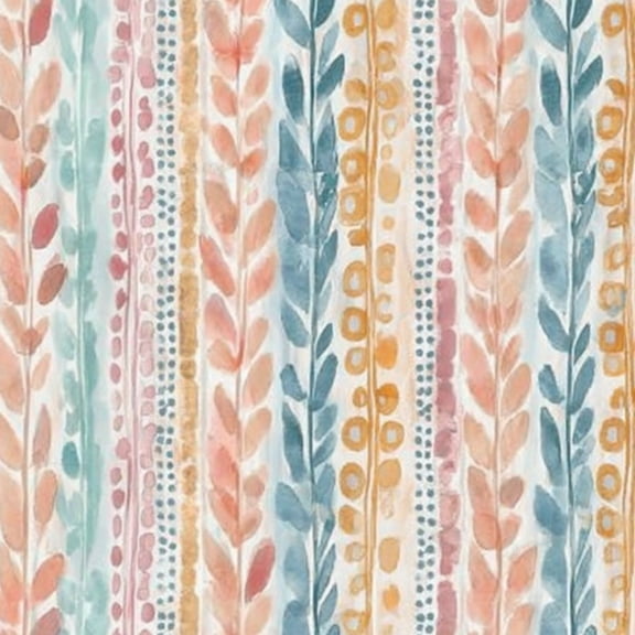 Boho Peel and Stick Wallpaper 23.6in x 9.8ft Watercolor Floral Stripes Soft Pastel Leaves Dots Contact Paper Vinyl Self-Adhesive Removable Wall Paper for Bedroom Kitchen Cabinet Renter Friendly